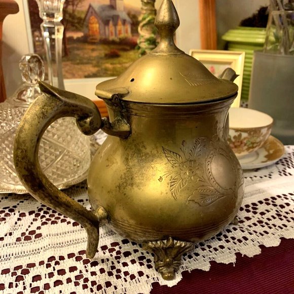 Accents Witch Ornate Brass Teapot Cauldron Altar Herbs Magic Spells